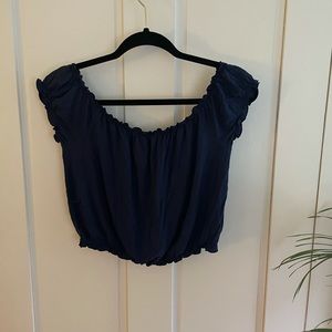 American Eagle Navy Blue off the shoulder top